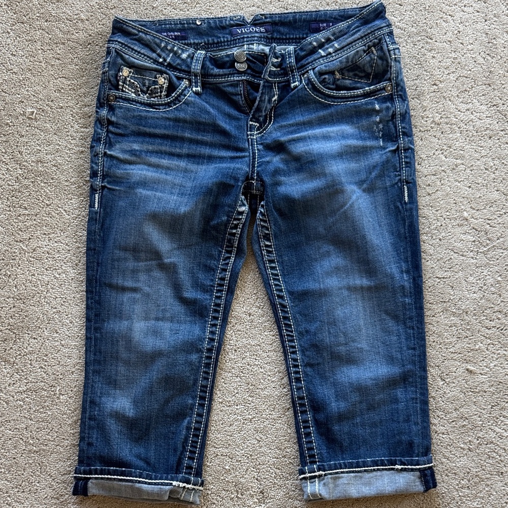 Vigoss Women's Dark Blue Cropped Jeans